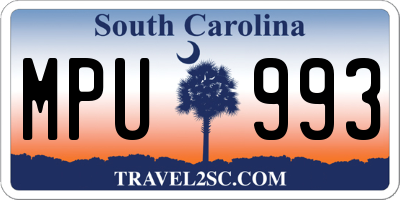 SC license plate MPU993