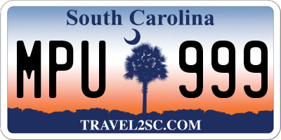 SC license plate MPU999
