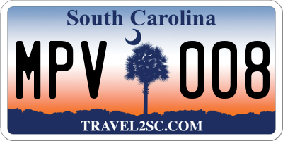 SC license plate MPV008