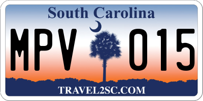 SC license plate MPV015