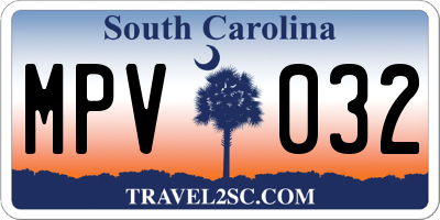 SC license plate MPV032