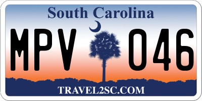 SC license plate MPV046