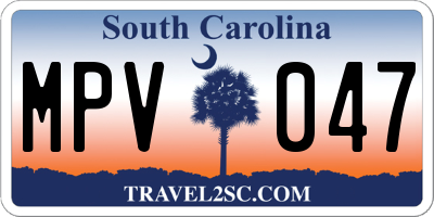 SC license plate MPV047