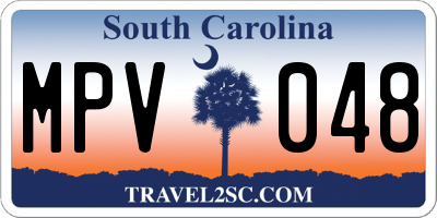 SC license plate MPV048
