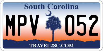 SC license plate MPV052