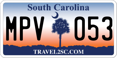 SC license plate MPV053