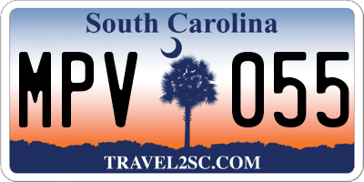 SC license plate MPV055