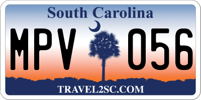 SC license plate MPV056