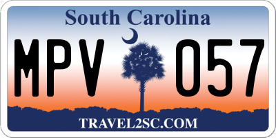 SC license plate MPV057