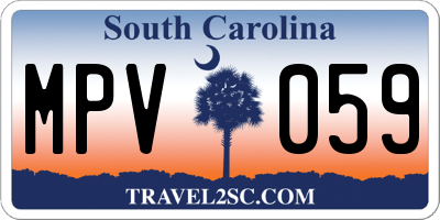 SC license plate MPV059