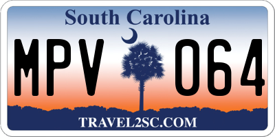 SC license plate MPV064