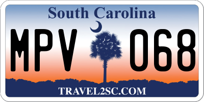 SC license plate MPV068