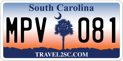 SC license plate MPV081