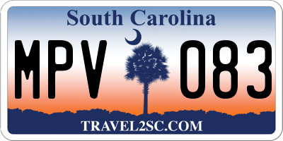 SC license plate MPV083