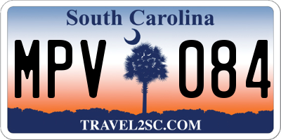 SC license plate MPV084