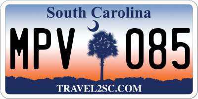 SC license plate MPV085