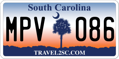 SC license plate MPV086