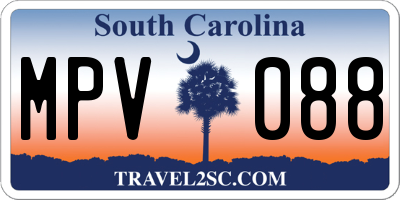 SC license plate MPV088