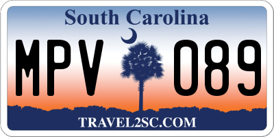 SC license plate MPV089