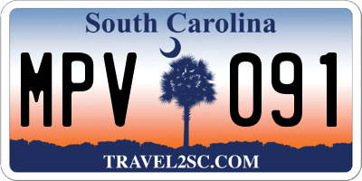 SC license plate MPV091