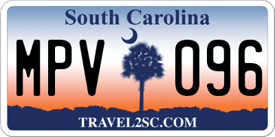 SC license plate MPV096