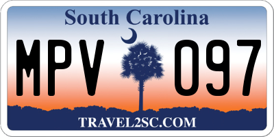 SC license plate MPV097