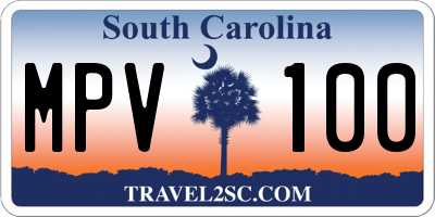 SC license plate MPV100