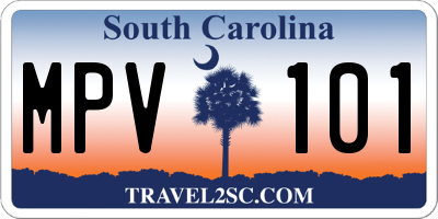 SC license plate MPV101