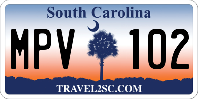 SC license plate MPV102