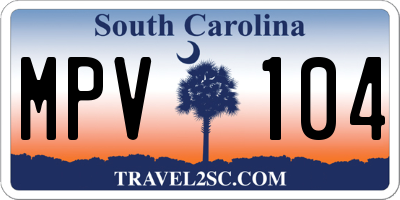 SC license plate MPV104