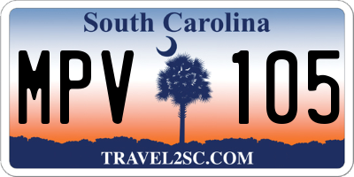 SC license plate MPV105