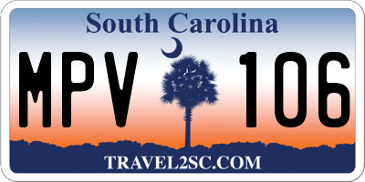 SC license plate MPV106