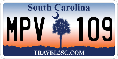 SC license plate MPV109