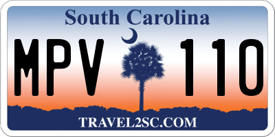 SC license plate MPV110