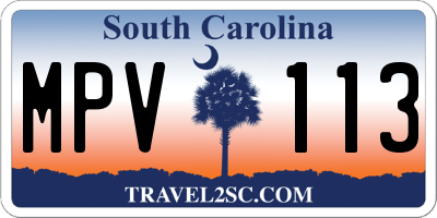 SC license plate MPV113