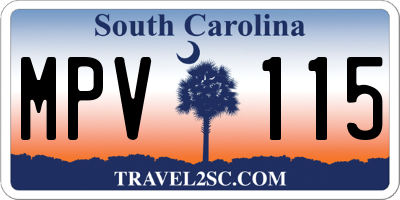 SC license plate MPV115