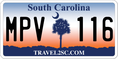 SC license plate MPV116