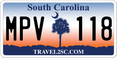 SC license plate MPV118