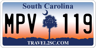 SC license plate MPV119