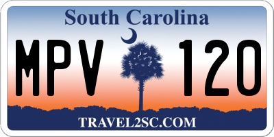 SC license plate MPV120