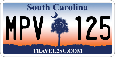 SC license plate MPV125