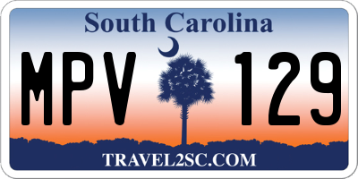 SC license plate MPV129