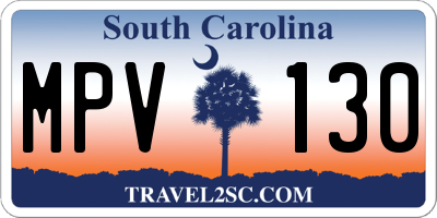 SC license plate MPV130