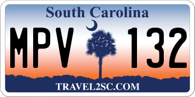 SC license plate MPV132