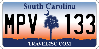 SC license plate MPV133