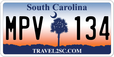 SC license plate MPV134
