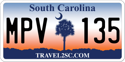 SC license plate MPV135
