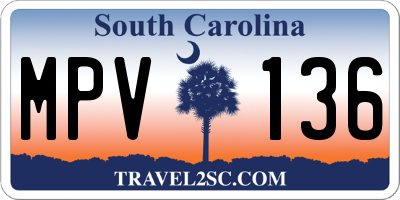 SC license plate MPV136