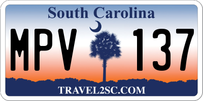 SC license plate MPV137