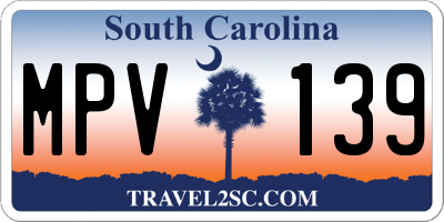 SC license plate MPV139